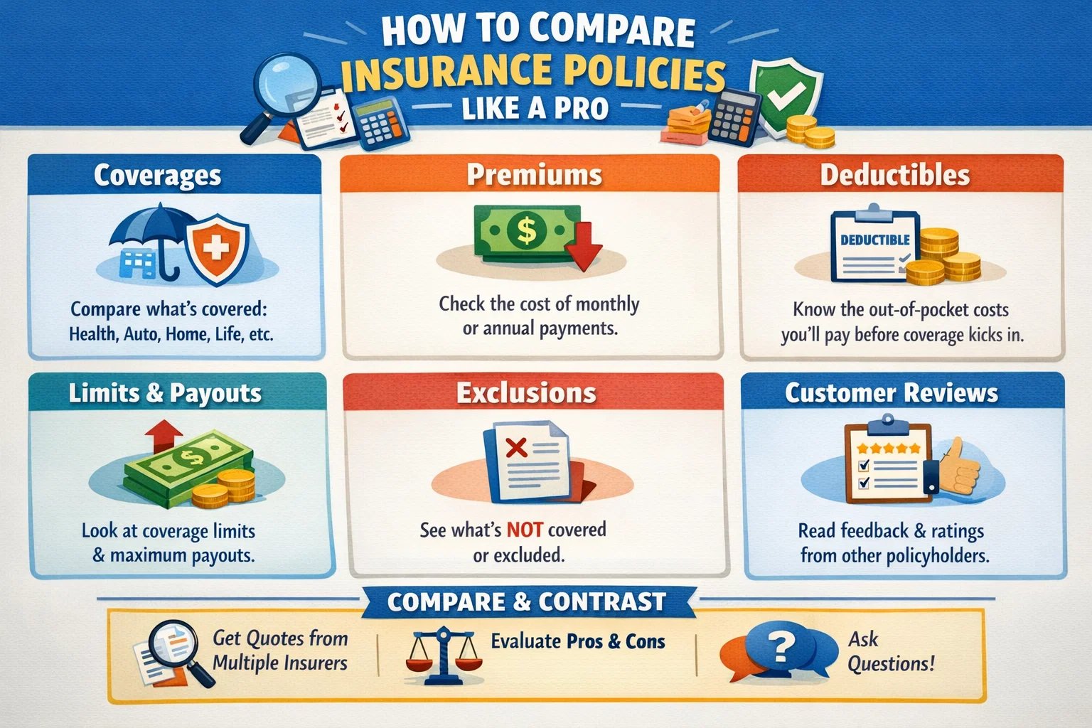 How to Compare Insurance Policies Like a Pro